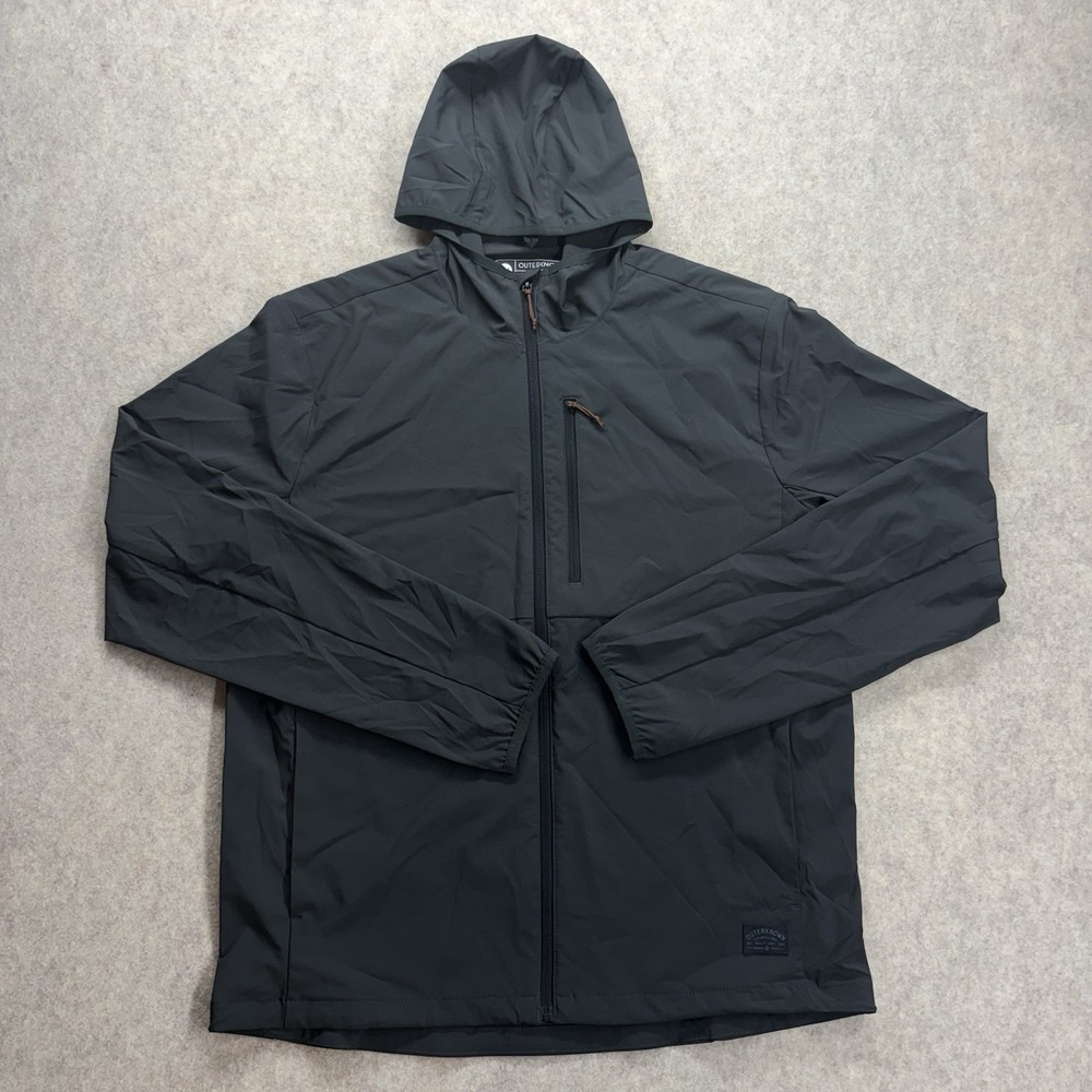Outerknown Apex Jacket Full Zip Hoodie Men's Medium Outdoor Hiking Active Black